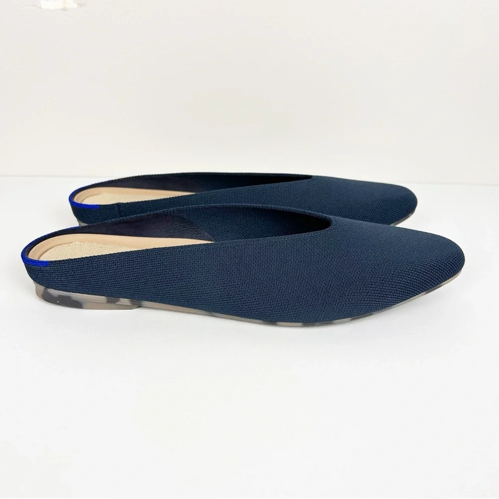 Rothy’s The Almond Demi Mule Flats Navy Blue size 9.5 - Picture 3 of 6
